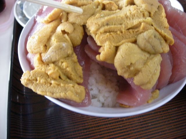ウニの下にしっかりマグロが隠れている_鶴亀屋食堂