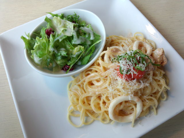 明太クリームスパゲッティ。_カフェ・アンダンテ