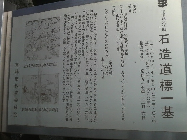 道標の案内板_県内最古の道標(立木神社境内)
