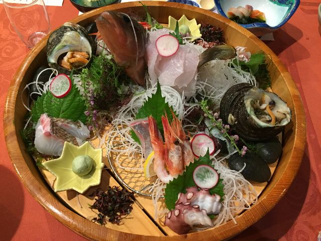 夕食の刺身_ホテルいんのしま