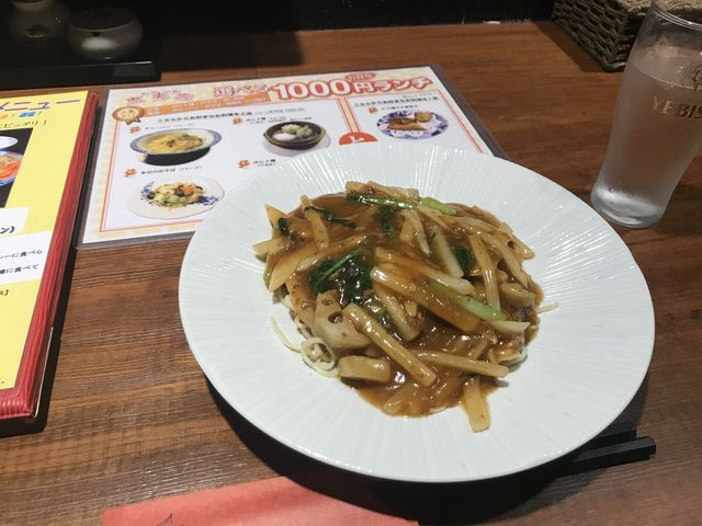 ランチの焼きそば_笑福中華 恵美寿