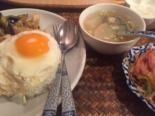 ナスを入れたガパオです。_Thai Restaurant トムヤムクン