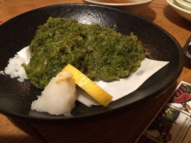 四万十川のあおさのりの天ぷら_藁焼き鰹たたき 明神丸 本店
