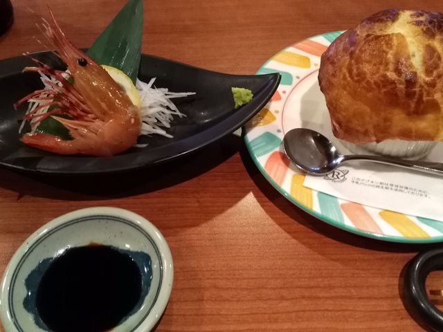 えびの刺身とパイ包みスープ_レストランえびね
