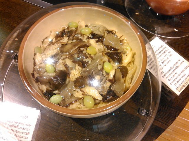 きのこ料理のサンプル。美味しそう。_茨城県きのこ博士館
