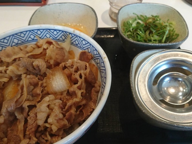 黄身だけを乗せるのだ_吉野家247号線名和店