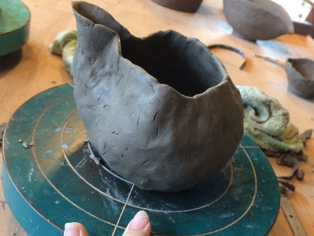 酒器、のつもりでした。難しい!_Aco-ceramics