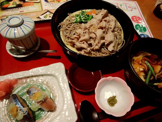 鴨汁のつけそば_味の民芸岡山奉還町店