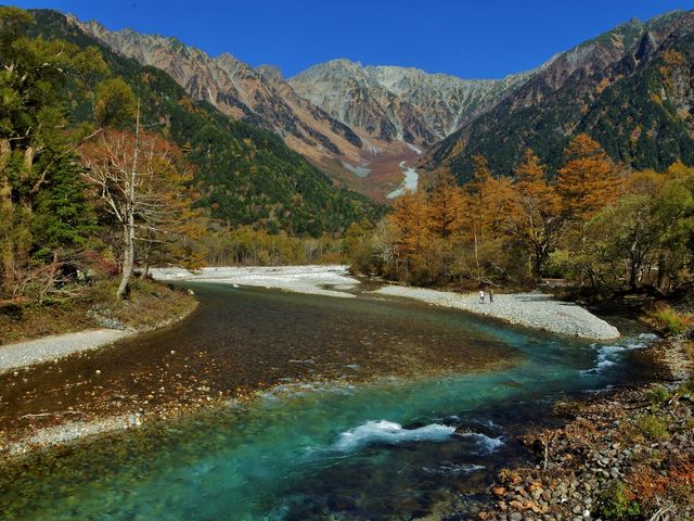 河童橋から見る穂高連峰
_河童橋