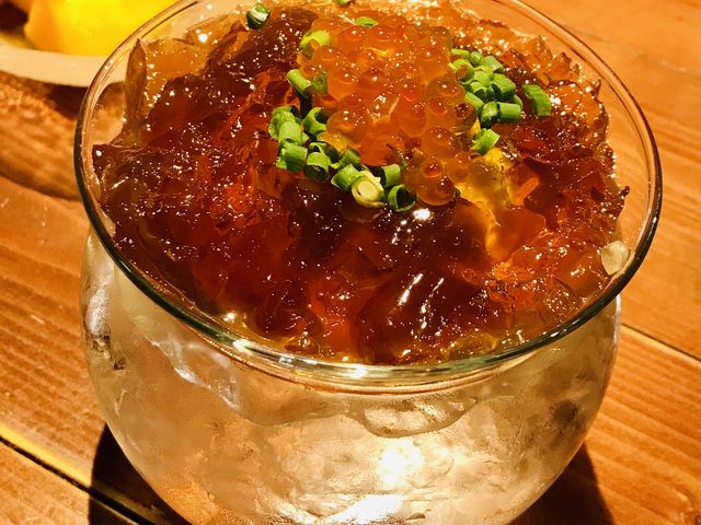生ウニ湯葉まんじゅうイクラ乗せ旨出汁ゼリー掛け_らく天