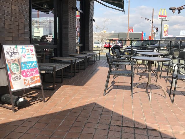 テラスで飲食しました。_スターバックス・コーヒー 熊本光の森ロードサイド店