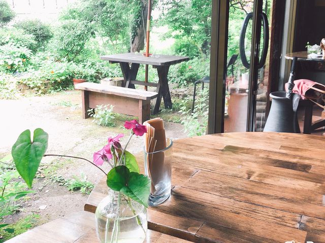 店内窓から_カフェ・ポンシャ