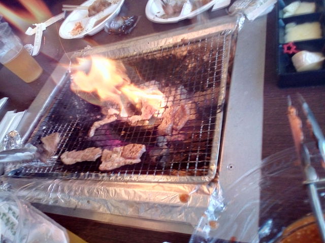 ファイヤー(笑)_THE BBQ GARDEN in 横浜ジョイナス