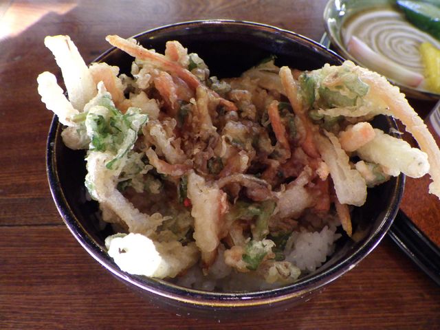 ミニかき揚げ丼_そば処 待月