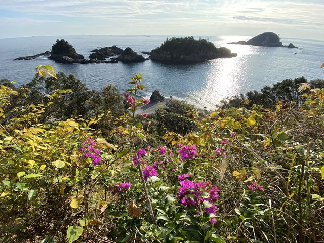 恋人岬 婦夫波が見られます_日置川温泉渚の湯