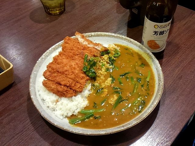 手仕込み豚ヒレ勝つカレー+ほうれん草_カレーハウスCoCo壱番屋北方店