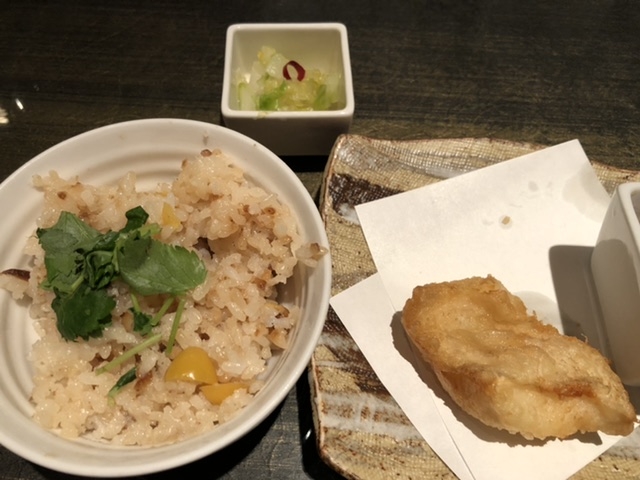 神田 香季庵 カレイの天ぷら 炊き込みご飯_香季庵 日本橋店