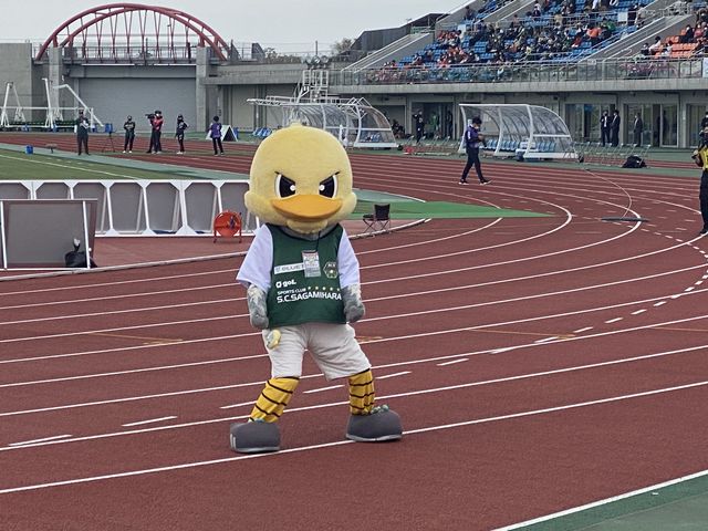 マスコットの名前は・・・
すみません、調べてないです。_相模原ギオンスタジアム(相模原麻溝公園競技場)