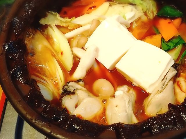 広島産蒸し牡蠣 土手鍋うどん_味の民芸北浦和店