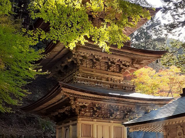 最澄没後1200年を記念して清掃された三重塔。きれいになりました。_両界山 横蔵寺