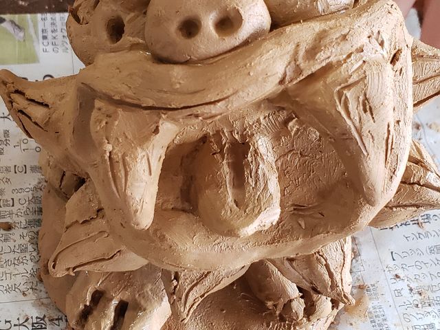 子供作製のシーサー_奥原製陶所