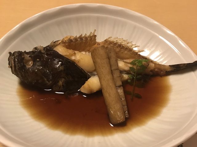 絶品のおこぜの感煮付け_日生割烹上内