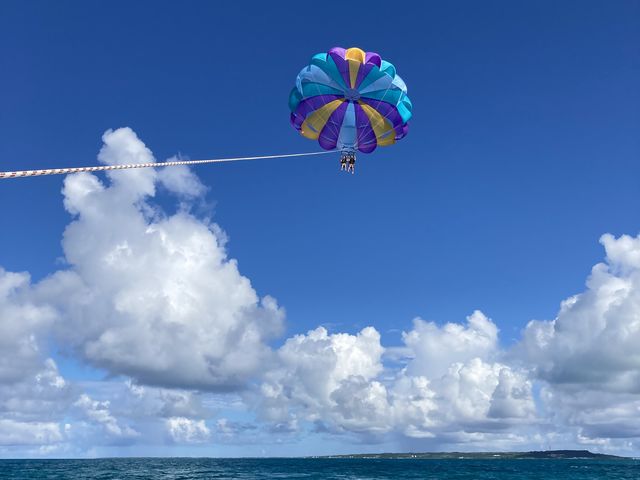 青い海、最高です!_パラセーリング ブルーホヌ