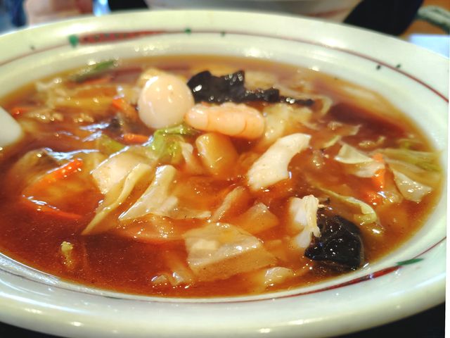 野菜や海鮮の具材のあんかけ広東麺。_福よし 草加店