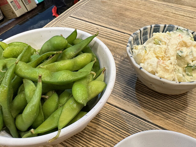 枝豆とポテサラ_とりいちず 鶴見東口店