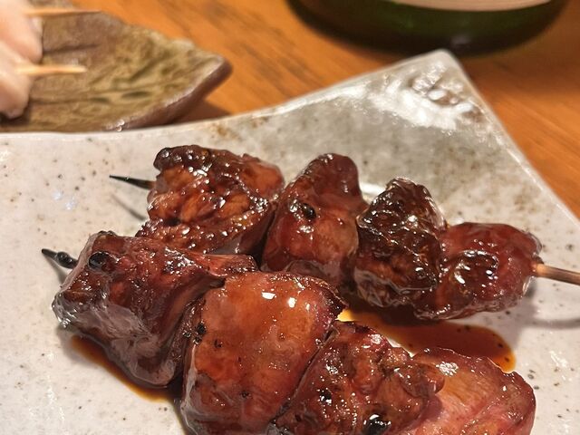 甘辛めのタレをまとった肝!焼き加減最高で美味しかったです!_くいしんぼう