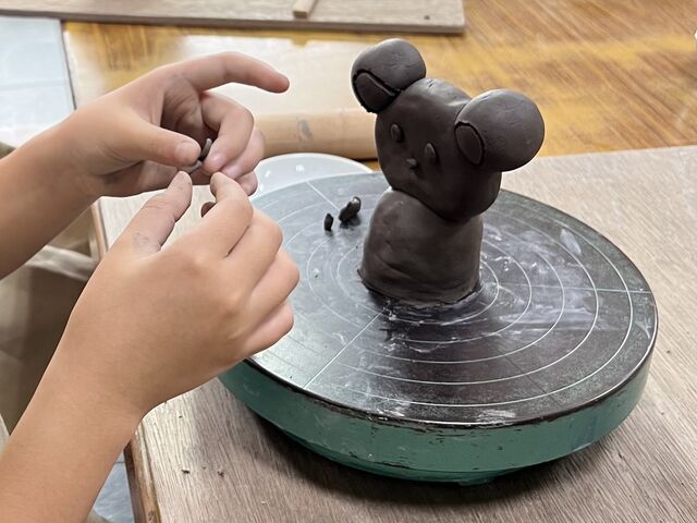 作っている時の様子です_陶芸教室櫻陶房
