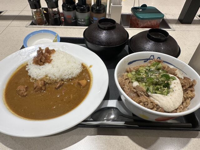 「チキンカレー・とろろ牛めし」_松屋 郡山コスモス通店
