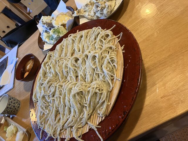 野菜天ぷら、舞茸天ぷら、蕎麦_なかや桑風庵本店