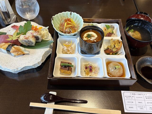 9つ旬彩プレートランチ+お寿司_酒工房 独歩館