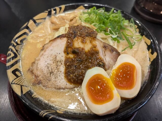 味玉たれ味噌ラーメン_ハルピン味噌ラーメン雷蔵 茅野本店