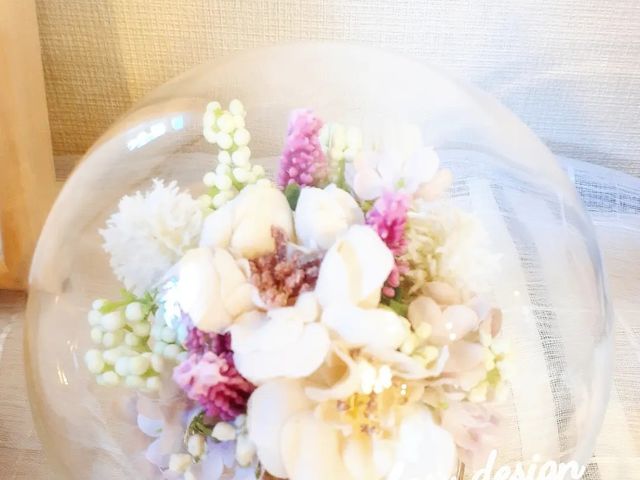 ガラスドームアレンジメント体験可_flower design fasy