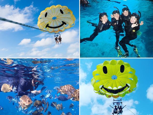 ★パラセーリングは泳ぐことなく沖縄の海を楽しめます_マリンクラブ Gigi