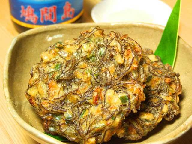 沖縄特産!! もずくの天ぷら_島唄ライブ居酒屋 鳩間島