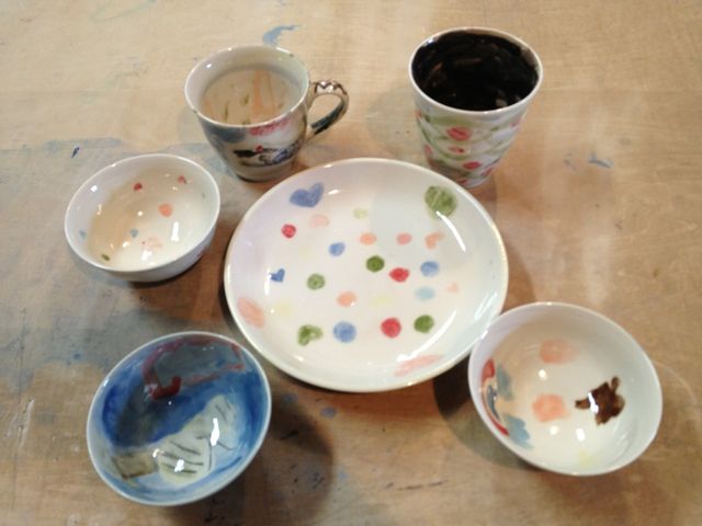 絵付け体験の作品_CERAMIC ART STUDIO Mu