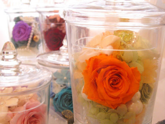 ガラスのキャニスター★ほこりが入らなくておすすめ★_flower menuet(横浜)