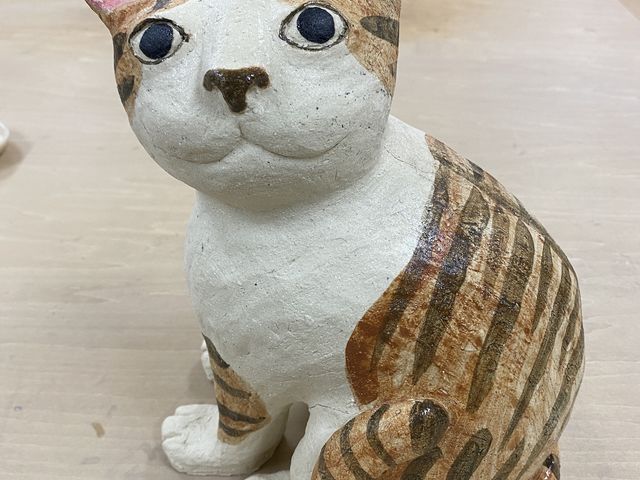 生徒さん制作「ネコ」_やきもの工房・杉浦