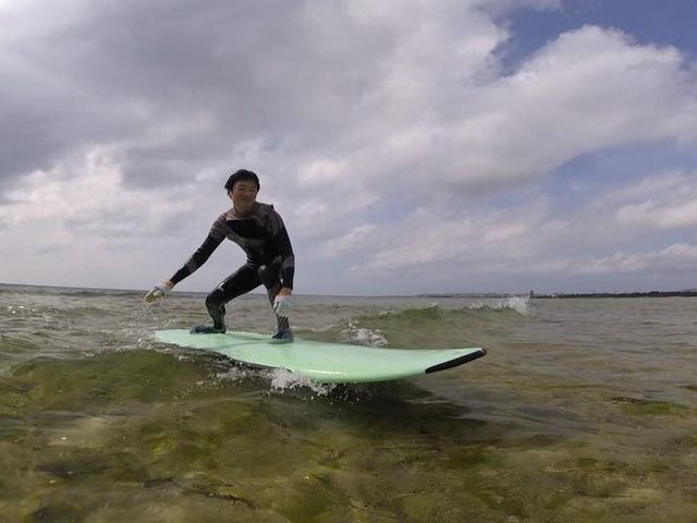 立てるようになると楽しいですよね〜!_沖縄ハイビサーフィン&SUP