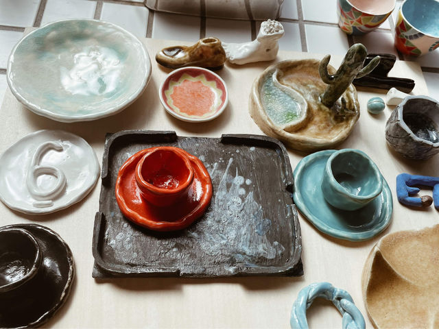 お客様の陶芸作品。釉薬がけまでご自身でできます_シモキタFABコーサク室