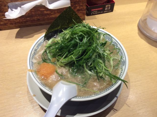 ネギ追加のラーメン_丸源ラーメン つくば店