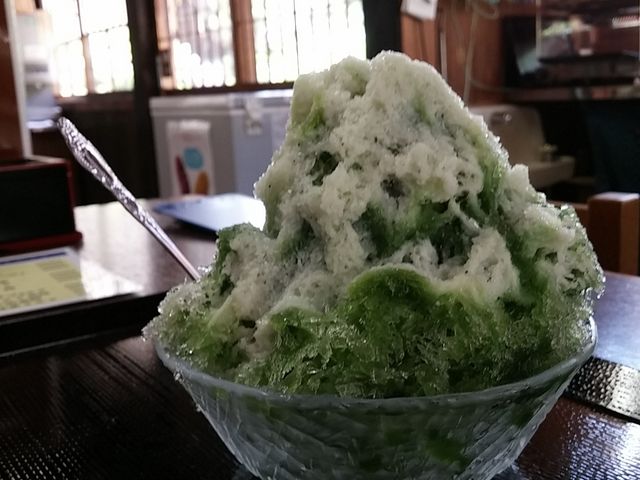 美味!!抹茶ミルクかき氷_下呂温泉合掌村