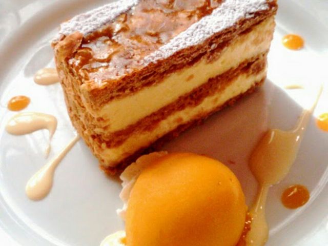 ミルフィーユとオレンジソルベ_資生堂パーラー 銀座本店