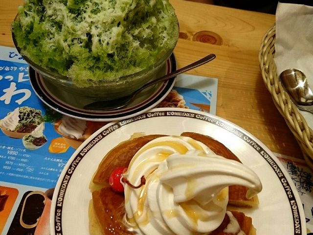 かき氷とシロノワール_コメダ珈琲静岡インター店