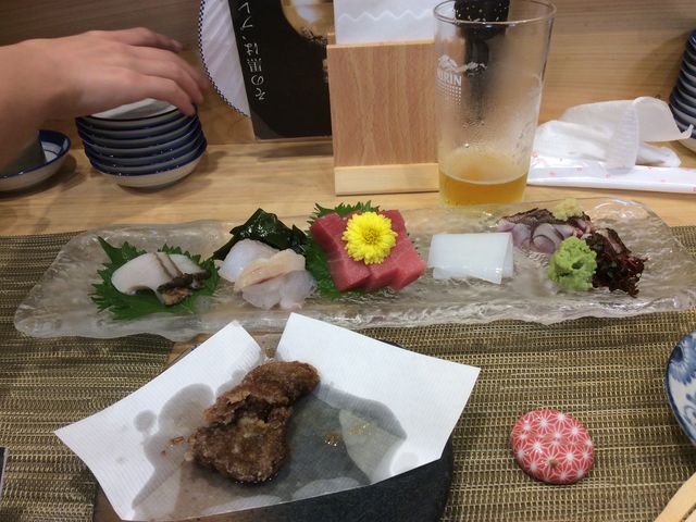 マグロ血合いから揚げとさし盛り_いちりん