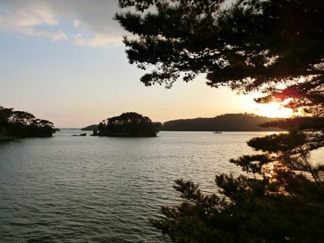 福浦島からの夕陽_福浦島自然植物公園