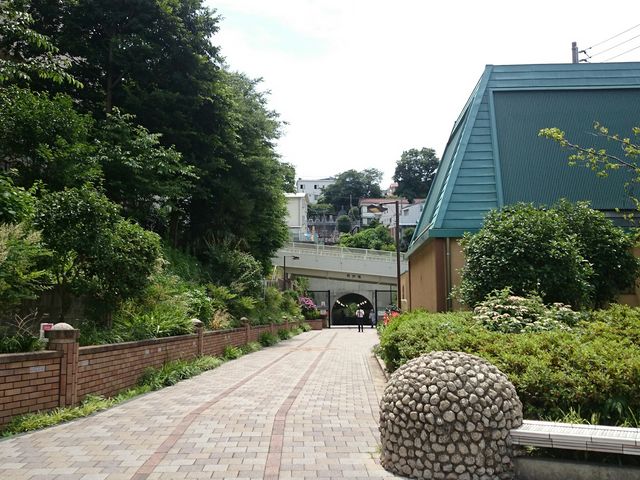 東横線反町駅地上のフラワーロード_東急東横線反町駅